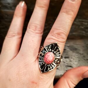 Silver and Pink Paparazzi Ring